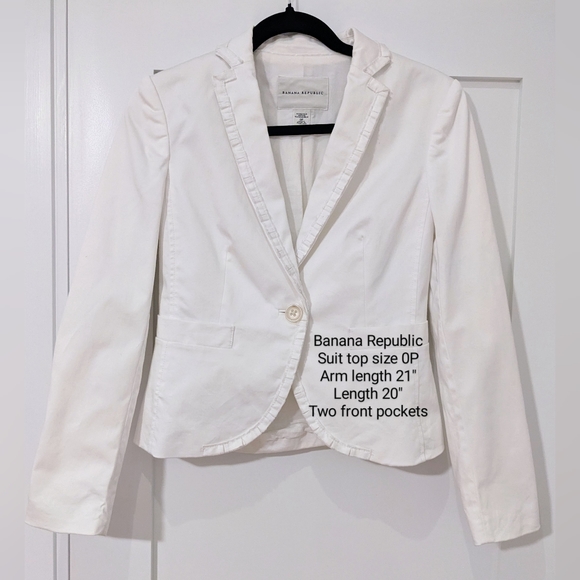 Banana Republic Suit Blazer White size 0P - Picture 1 of 2